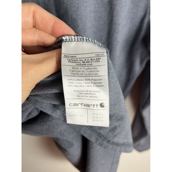 Carhartt Loose Fit Long Sleeve Shirt Blue Size Medium Cotton Blend Men’s - Picture 5 of 7